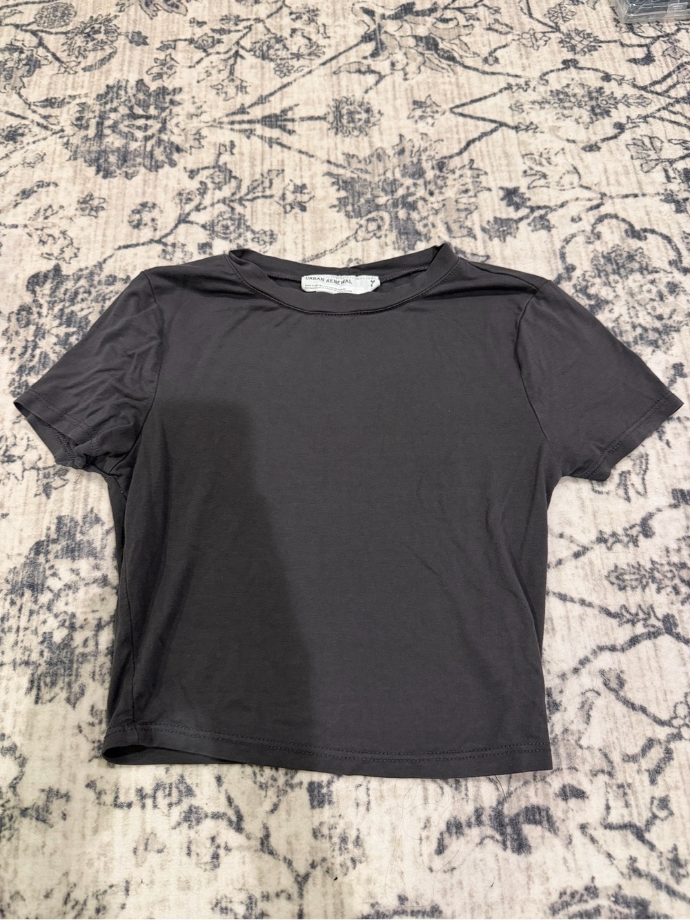 Everyday Crewneck Crop Tee - gray
